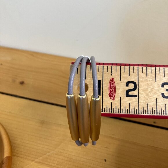 MERX Modern Cord Bracelet with Gold-Tone Tri-Tube Design Magnetic Clasp NWT - Picture 8 of 10